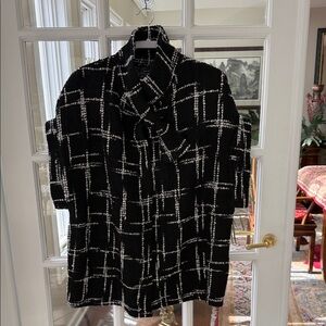 Chic Black and White Checkered Cape